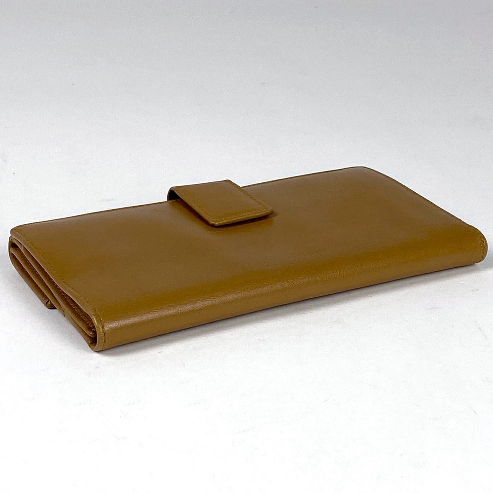 Gucci snap double brown wallet leather long GG closure fold bi Brown